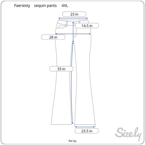 Faeriesty Wide Leg Sequin Pants Velour Black Lined Plus Size 4XL - Picture 10 of 10